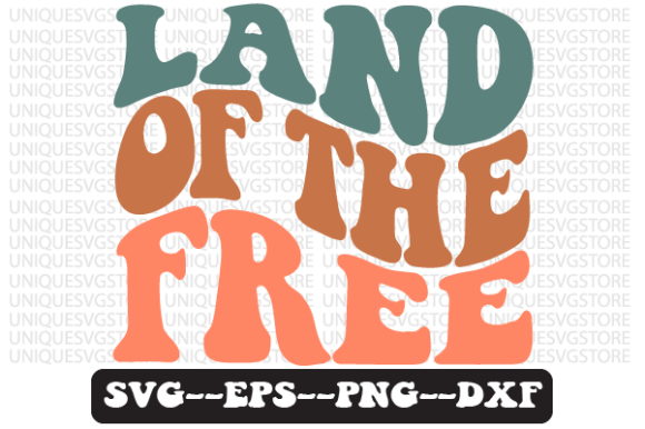 Land of the Free Wavy Retro Svg Design Review for Real Projects